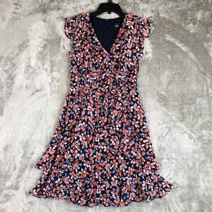 Tommy Hilfiger Spring/Summer Red Floral Chiffon Ruffle Dress